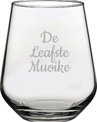 Gegraveerde Drinkglas 42,5cl De Leafste Muoike