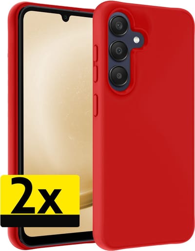 Hoesje - 2 Stuks - Geschikt voor Samsung Galaxy A26 - Sterk & Shockproof - Case Siliconen - Back Cover - Telefoon Hoes - Telefoonhoesjes - Rood