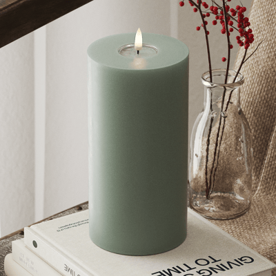 Deluxe Homeart - Led Kaars Salie Groen 10 x 20 cm