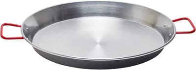 Paellapan Valenciana - Kookpan - Grote maaltijden bereiden - Geschikt voor vuur en oven - 38 cm - Rood