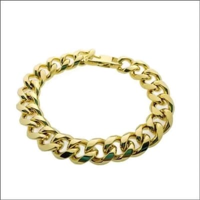 Aramat Jewels | Armbanden | Stalen Goudkleurige Gourmetarmband 22cm | | | |13mm | Staal | Volwassenen | Verkleurd niet