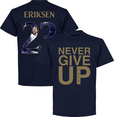 Never Give Up Spurs Eriksen 23 Gallery T-Shirt - Navy/ Goud - XL
