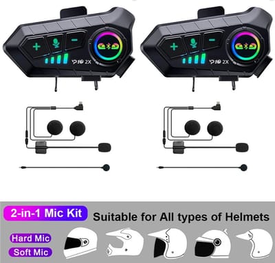 Motorhelm Headset - Helm Headset - Bluetooth Headset - Draadloze Oortelefoon - Waterdicht - Twee stuks