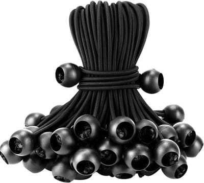 20 stuks bungeekoorden - bungee stropdassen - heavy duty zeilbal - camping tarp en huishoudelijke voorwerpen - zwart - elastieken met ballen - 15 cm lengte - multifunctioneel gebruik