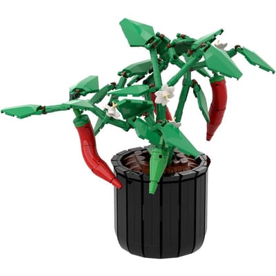 Gobricks MIJN EIGEN CREATIE Pepereplant Blokken Pepereplantage DOE-HET-ZELF Planten Bonsai Bloemen Fruit Pepere Bouwstenen Decoratie Speelgoed blue