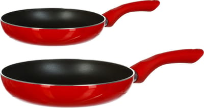 Secret de Gourmet Koekenpannen Milano - D24 en D31 cm - Alle warmtebronnen geschikt - Rood/zwart