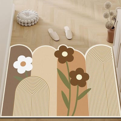 Tapis de bain en boue de diatomée, simple, absorbant, à séchage rapide, résistant à l'usure et à la saleté 50 * 80 cm [Upgraded water-absorbing diatom mud]