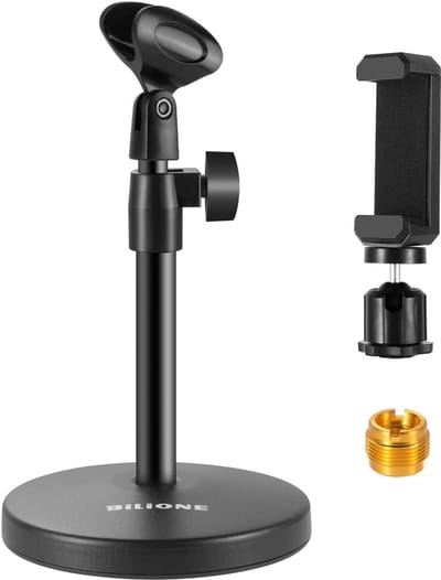 3-in-1 Multifunctionele Microfoonstandaard voor Bureau met Clips en Adapter