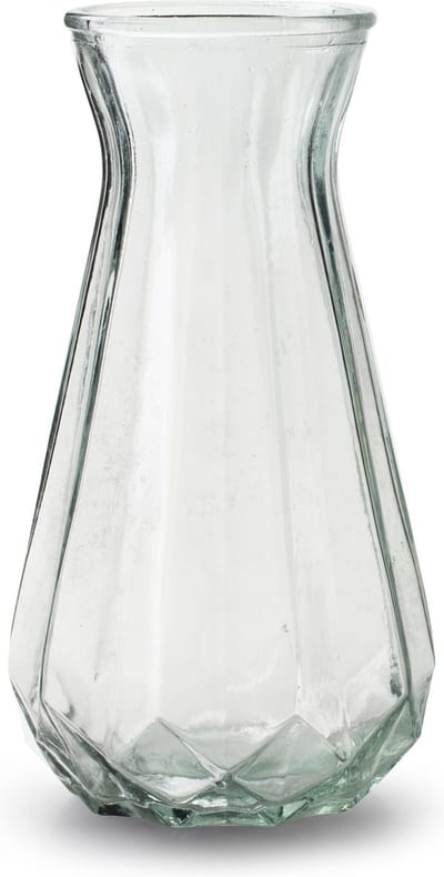 Jodeco Bloemenvaas - Stijlvol model - helder/transparant glas - H24 x D13,5 cm