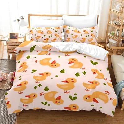 Gele Eend Beddengoed Collectie Enkel Tweepersoons Volledig Queen King Size Kleine Eend Bed Collectie Volwassenen Jongens Slaapkamer Dekbedovertrek Collecties 3D Print 015 70x133cm 2pcs
