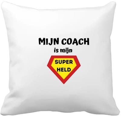 Akyol - mijn coach is mijn superheld Kussen hoes - Coach - super coach - sport - verjaardag - cadeautje voor coach - coach artikelen - kado - geschenk - 40 bij 40 cm