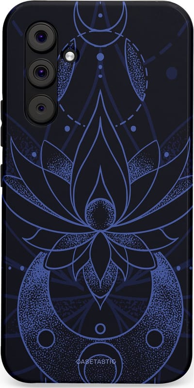 Casetastic Hoesje Geschikt voor Samsung A54 (5G) - Stijlvolle Beschermende Duo-layer Case - Lotus Nacht