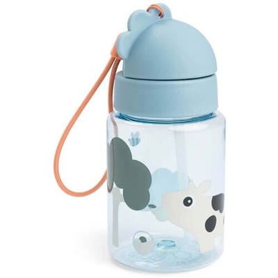 Done By Deer Drinkfles Met Rietje - Tiny Farm - Blue