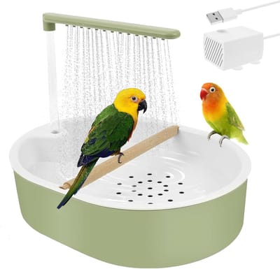 Vogelbad met waterval - Automatische watercirculatie - Voor parkieten - Badhuis voor vogels