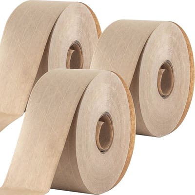 Water Activated Tape voor Veilig Verpakken - 3 Stuks, 2.75 Inch, 450 Ft