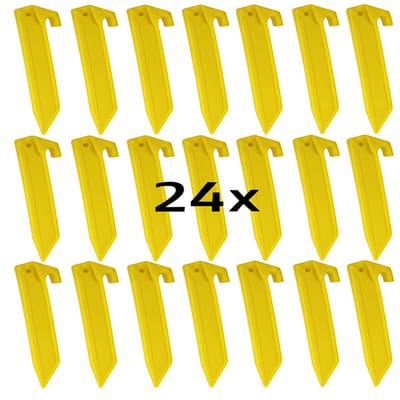 HEM Tentharingen Set van 24 – Gele Kunststof Kampeerharingen 23 cm – Sterke Grondpennen voor Tent – Lichtgewicht ABS Tentpennen – V-Vormig – Stormharingen – Kampeer Accessoires – Camping – Zeil – Luifel