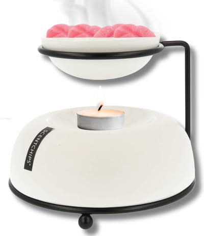 Scentchips® Brander Bowls - Waxbrander - Geurbrander - Oliebrander - Wax Melts Brander - Aromabrander - Ook Geschikt Voor Essentiële Oliën - Geurolie - Waxmelts - Wit