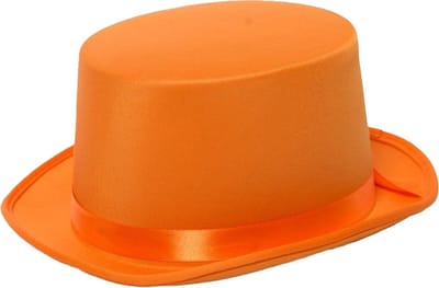 Partychimp Hoed Satijn Carnaval Accessoires voor bij Carnavalskleding Dames Carnavalskleding Heren Verkleedkleren Volwassenen WK Voetbal EK Voetbal Koningsdag - Oranje - One-size