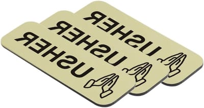 Naamplaatjes - Badge Naambadge - Kerk Identificatie - Geborsteld Goud Design - 3 Inch - Goud