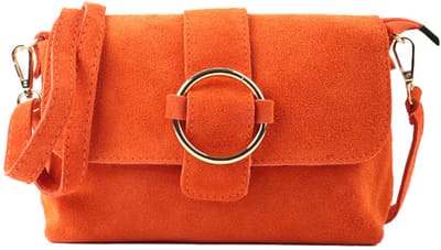 Giuliano lederen suede schoudertas Cosima - Dames - Oranje