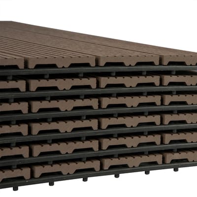 Terrastegels - Balkontegels - Vlondertegels - 6 stuks - Plug In Systeem - WPC - 30x60 cm - Bruin - Totaal 1m²