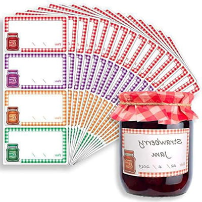 64 Zelfklevende Jam Pot Labels - Vintage, Waterdicht en Perfect voor Inmaken en Chutney (8.6 x 5cm)