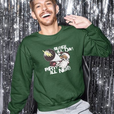 Lekker Waus Foute Kersttrui Groen - Sleigh All Day Party All Night - Maat XS - Kerst Outfit Dames & Heren