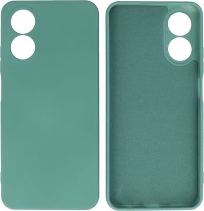 Hoesje Geschikt voor OPPO A17 - Fashion Telefoonhoesje Backcover - Siliconen Hoesje - Donker Groen