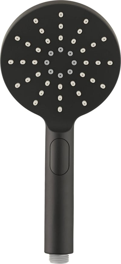 Ben Push Douchekop - 3 Straalsoorten - Ø 12cm - Gestructureerd Zwart - Handdouche