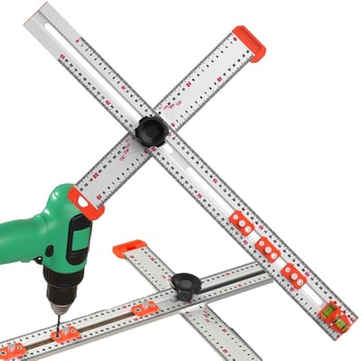 Houtbewerking Liniaal - Schuifmaat Liniaal - Nauwkeurig Meten - Verstelbare Hoek - 65 cm - Zilver