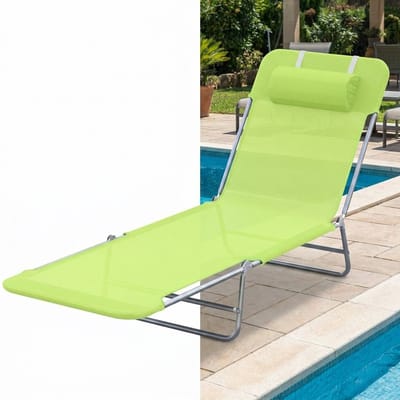 Ligbed - Kampeerbed - Vouwbed - Veldbed - Stretcher- Campingbedje - Opvouwbaar - 1 Persoon - Groen