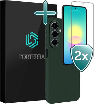 Hoesje Met 2x Screenprotector - Geschikt voor Samsung Galaxy A27 - Sterk & Shockproof - Telefoon Hoes - Back Cover - Siliconen Case - Donkergroen