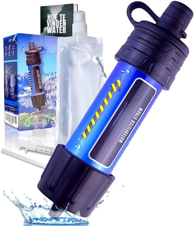 Quvo® Waterfilter noodpakket - Waterfilter - Blauw - 3cm x 3cm x 14cm