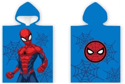Spiderman poncho 50 x 100 cm blauw