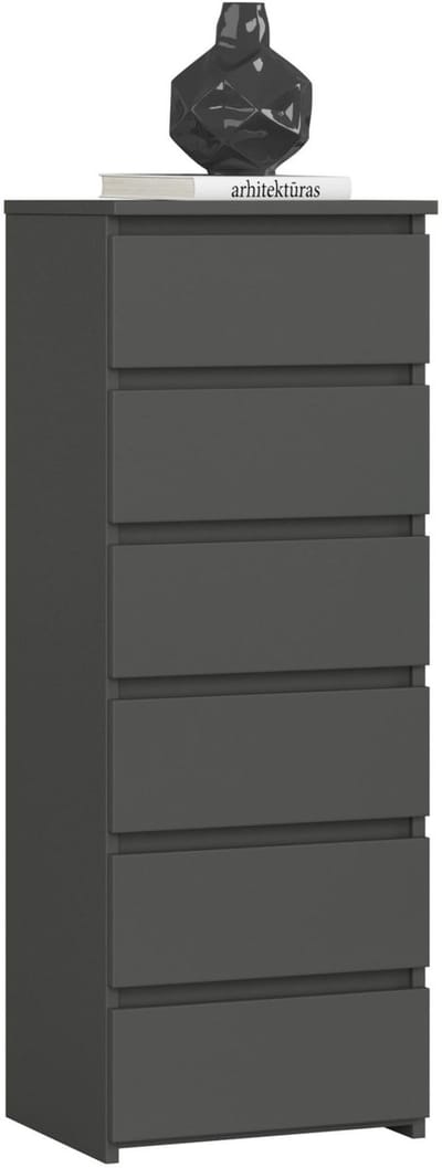 Ladekast CL6 met 6 Lades / AKORD Furniture Factory / Grafietgrijs / 40x109x35 cm