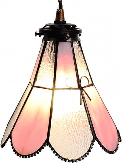Lumilamp Hanglamp Tiffany Ø 18x90 cm Roze Glas