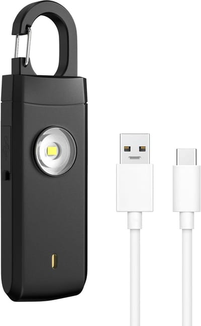 Persoonlijke Alarm - Krachtig 130 Db Geluid En Felle Flits - Persoonlijke Veiligheidsalarm - Zelfverdediging Sleutelhanger - Persoonlijke Bescherming - Noodsignaal - Senioren Alarm – Draagbaar Veiligheidsalarm-(Zwart)