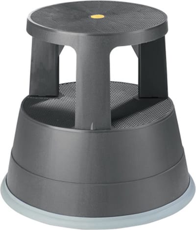 BRASQ Opstapkrukje Zwart ST200 - Verrijdbaar - Draagvermogen 150 kg - Opstapkruk - Opstapje - Opstapkrukje volwassenen - Olifantenvoet