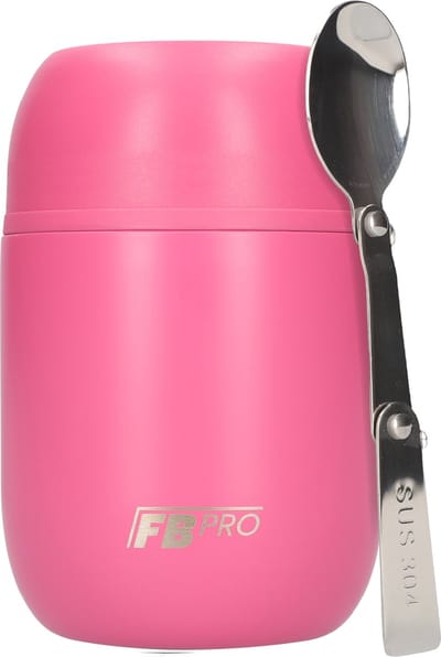 Thermos Voedselcontainer met Lepel - Thermoskan - Voedsel container voor noodles, soep, havermout, ijs, babyvoeding en meer! - Yoghurt beker to go - Thermosbeker voor het meenemen van eten - Roze - 420ml