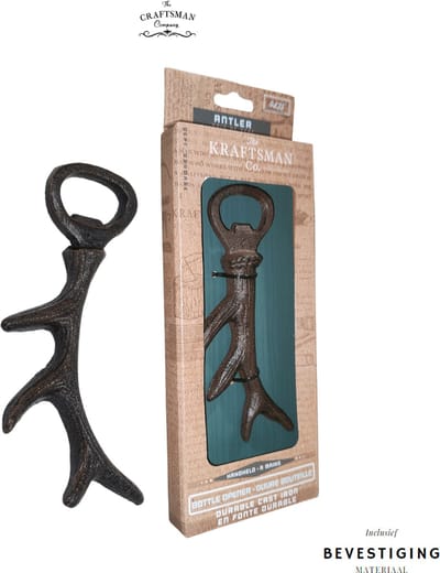 The Kraftsman Co. New York Hoogwaardig Gietijzeren Bieropener Dear Antler - 0435