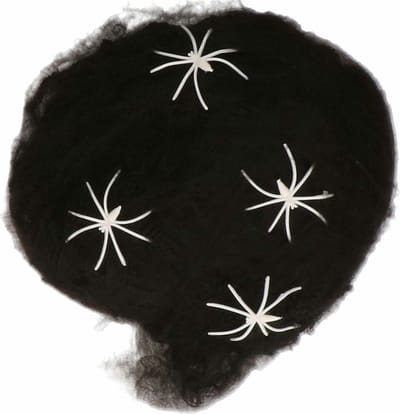 Boland Decoratie spinnenweb/spinrag met spinnen - 2x - 60 gram - zwart - Halloween/horror thema versiering