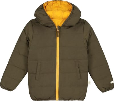 Smitten Organic - Reversible Donsjas- Amber yellow & Orion Blue - Maat(80)