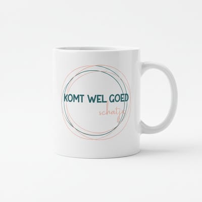 Komt Wel Goed Schatje – Troostende & Liefdevolle Koffiemok 330 ml | Warm Cadeau