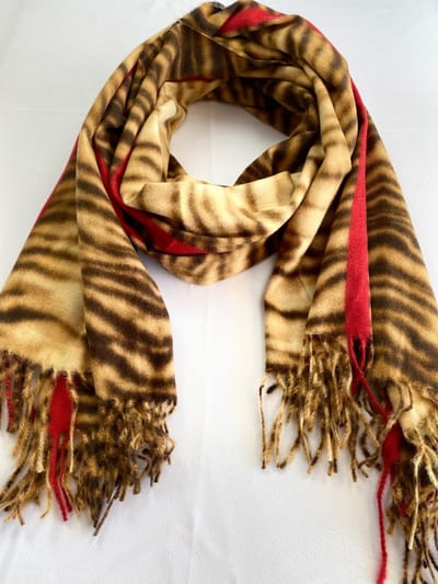 Wintersjaal - dames sjaal zacht met modieuze print 80% viscose met 20% wol