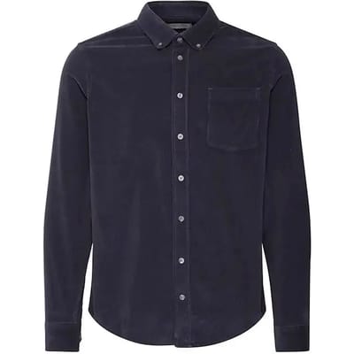 Vrijdag Casual Overgangsshirt Basis Lang Hemd van Ribfluweel Regular Fit Shirt met Borstzakje CFAnton