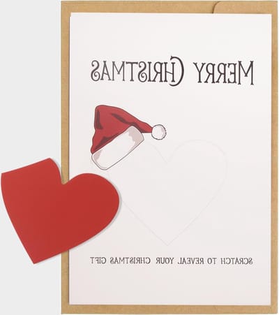 Kerst Onthullingskaart - Ticket Reveal Kaart - Verrassing Overhandigen - Kras en Ontdek - 1 stuk - Wit