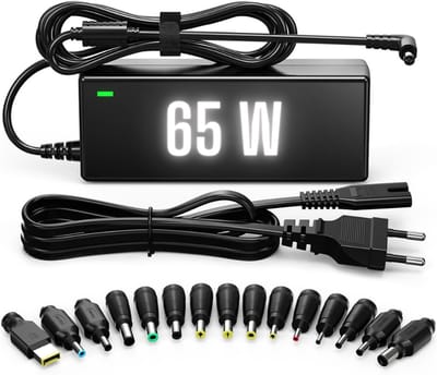 Premium Laptop oplader 65W - Universeel voor alle laptops - Incl. 17 opzetstukjes
