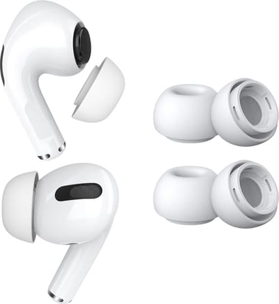 MMOBIEL 2 Paar Vervangende Oordopjes Tips Geschikt voor AirPods Pro Gen 1 & 2 - Antislip Siliconen Oordopjes met Ruisonderdrukkingsgat, Draagbare Opbergdoos en Passen in Oplaadcase - XS - Wit