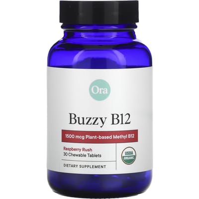 Ora, Verge B12, Raspberry Rush, 1 500 mcg, 30 comprimés à croquer