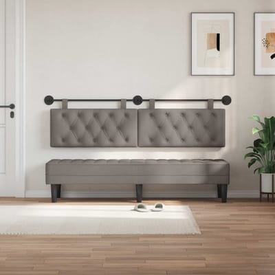 vidaXL - Hangend - hoofdbord - Taupe - Stof